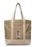 Canvas Medium Polo Bear Tote Bags Totes Khaki Green Polo Ralph Lauren