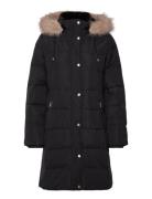 Faux-Fur-Trim Hooded Down Coat Fôret Jakke Black Lauren Ralph Lauren