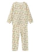 Nmngio Ls Nightset Lil Pyjamas Sett Cream Lil'Atelier