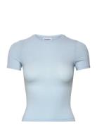 Slim Fitted Tshirt Tops T-shirts & Tops Short-sleeved Blue Weekday