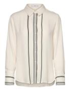 Shirt With Contrasting Details Tops Shirts Long-sleeved Cream Mango