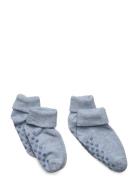 Baby Rib Sock W. Abs Strømper Non-slip Blue Minymo