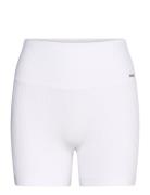 Ribbed Seamless Midi Biker Shorts Bottoms Shorts Cycling Shorts White ...