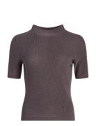 Viscose-Blend Knit Top, Kibri Tops Knitwear Jumpers Brown Ivo Nikkolo