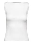 Boatneck Sleeveless Top Tops T-shirts & Tops Sleeveless White Weekday