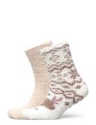 2P Daisy Reindeer Cosy Sock Lingerie Socks Regular Socks Beige Hunkemö...