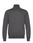 Kaden Light Merino Turtle Neck Tops Knitwear Turtlenecks Grey J. Linde...