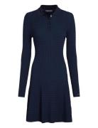 Rayon Cable F&F Ls Midi Dress Kort Kjole Navy Tommy Hilfiger