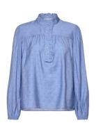 Lr-Ilina Tops Blouses Long-sleeved Blue Levete Room