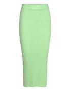 Rib Skirt Langt Skjørt Green Davida Cashmere