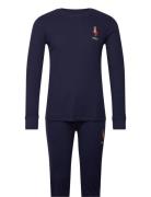 Polo Bear Waffle-Knit Sleep Set Pyjamas Navy Polo Ralph Lauren Underwe...