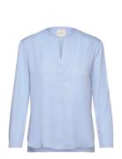 Recycled Cdc Ls V Neck Blouse Tops Blouses Long-sleeved Blue Calvin Kl...