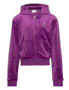 Diamante Zip Through Hoodie Tops Sweat-shirts & Hoodies Hoodies Purple...