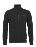 Md. Extrafine Lambswool Zip Card. Tops Knitwear Full Zip Jumpers Grey ...