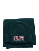 Gant 1949 Beanie Scarf Gift Set Accessories Headwear Beanies Green GAN...