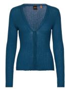 C_Fooper Tops Knitwear Cardigans Blue BOSS