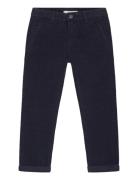 Corduroy Straight Trousers Bottoms Trousers Navy Mango