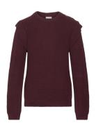 Tndaya Knit Pullover Tops Knitwear Pullovers Burgundy The New