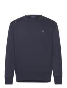 Reg Emb Original Shield C-Neck Tops T-shirts Long-sleeved Navy GANT