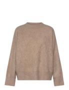 Brushed Boxy Turtleneck Tops Knitwear Jumpers Beige Davida Cashmere