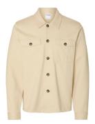 Slhreg-Arne Twill Overshirt Tops Overshirts Cream Selected Homme