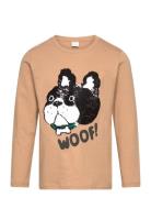 Top Ls Bulldog Sequins Tops T-shirts Long-sleeved T-shirts Beige Linde...