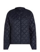 Lw Down Quilted Collarless Jkt Vattert Jakke Navy Tommy Hilfiger