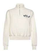 Logo Fleece Quarter-Zip Tops Sweat-shirts & Hoodies Sweat-shirts Cream...