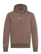 Logo Double-Knit Hoodie Tops Sweat-shirts & Hoodies Hoodies Brown Polo...