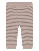 Pants Wool Knit Stripe Bottoms Sweatpants Beige Huttelihut