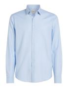 Tonal Structure Slim Shirt Tops Shirts Casual Blue Calvin Klein