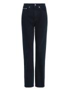 High Rise Straight Bottoms Jeans Straight-regular Navy Calvin Klein Je...