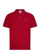 Reg Shield Ss Pique Polo Tops Polos Short-sleeved Red GANT