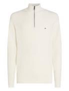 Racking Structure Zip Mock Tops Knitwear Half Zip Jumpers White Tommy ...