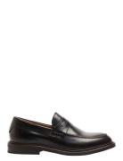 Slhcarter Leather Low Penny Loafer Mokasiner Lave Sko Brown Selected H...