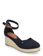 Flag Closed Toe Mid Wedge Espad Sko Wedge Navy Tommy Hilfiger