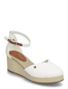 Flag Closed Toe Mid Wedge Espad Sko Wedge White Tommy Hilfiger