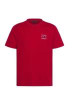 Hilfiger Stack Tee Tops T-shirts Short-sleeved Red Tommy Hilfiger