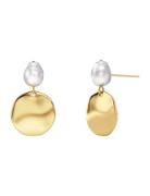 Pearl Signet Earrings Øredobber Smykker Gold Edblad