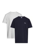 Set 2 T-Shirts Tops T-shirts Short-sleeved Navy BOSS