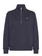 Shield Half-Zip Tops Sweat-shirts & Hoodies Hoodies Navy GANT