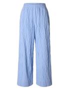 Slfcoria Hw Wide Pant B Bottoms Trousers Wide Leg Blue Selected Femme