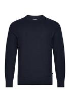 Arthur Knit Org Cotton Designers Knitwear Round Necks Navy J. Lindeber...