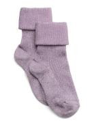 Ida Glitter Socks Sokker Strømper Purple Mp Denmark