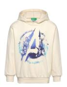 Sweater W/Hood Tops Sweat-shirts & Hoodies Hoodies Cream United Colors...