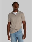 Smooth Cotton Welt Zip Polo Tops Polos Short-sleeved Calvin Klein