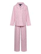 S6-Sleepwear Pant Set Pyjamas Sett Pink Ralph Lauren Kids