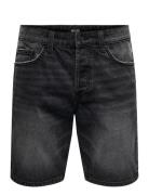 Onsedge Pim Dnm Shorts Box Vd Bottoms Shorts Denim Black ONLY & SONS