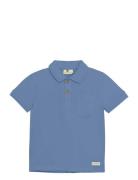 Polo Ss Tops T-shirts Polo Shirts Short-sleeved Polo Shirts Blue En Fa...