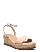 Leona Suede Espadrille Sandal Med Hæl Espadrilles Beige Lauren Ralph L...